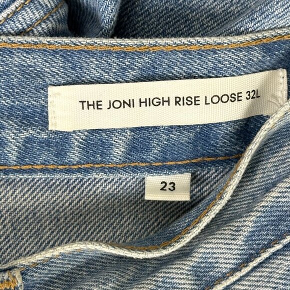 Denim Forum Joni High Loose Raw Hem Light Wash Jeans - Picture 7 of 11